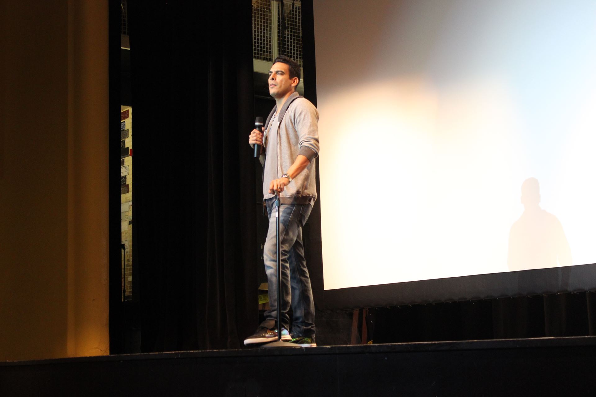 Speaker gives keynote address to students.